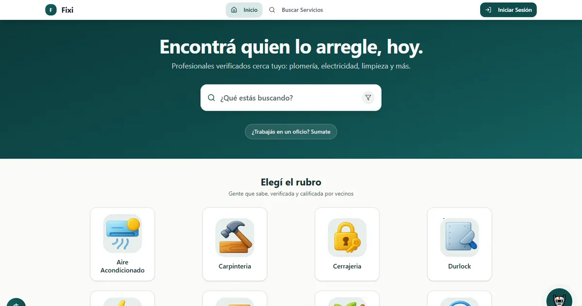 Fixi Hogar — PWA platform